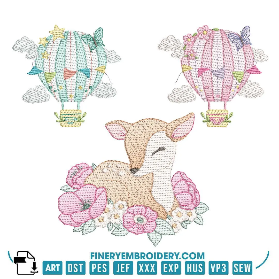 Adorable Animals and Fantasy- 10 Embroidery Designs Pack - Multi-Size