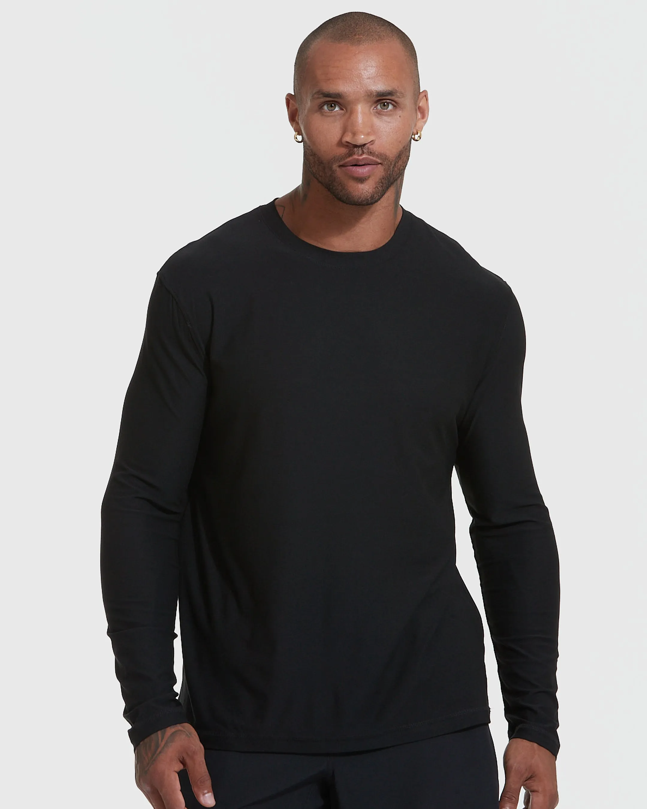 All Black Active Long Sleeve Crew T-Shirt 3-Pack