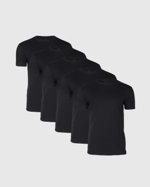 All Black Short Sleeve Crew Neck 5-Pack