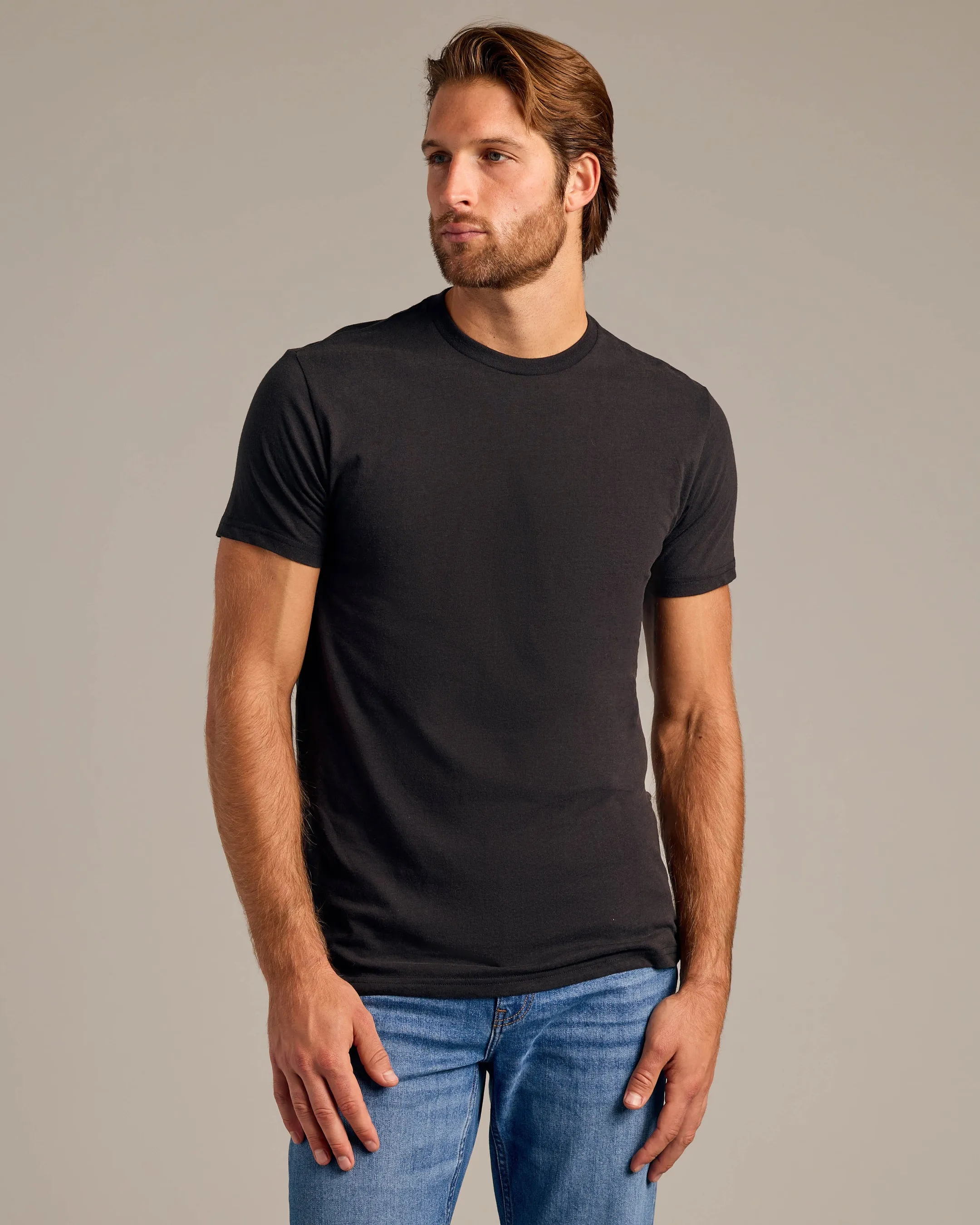 All Black Short Sleeve Crew Neck 6-Pack