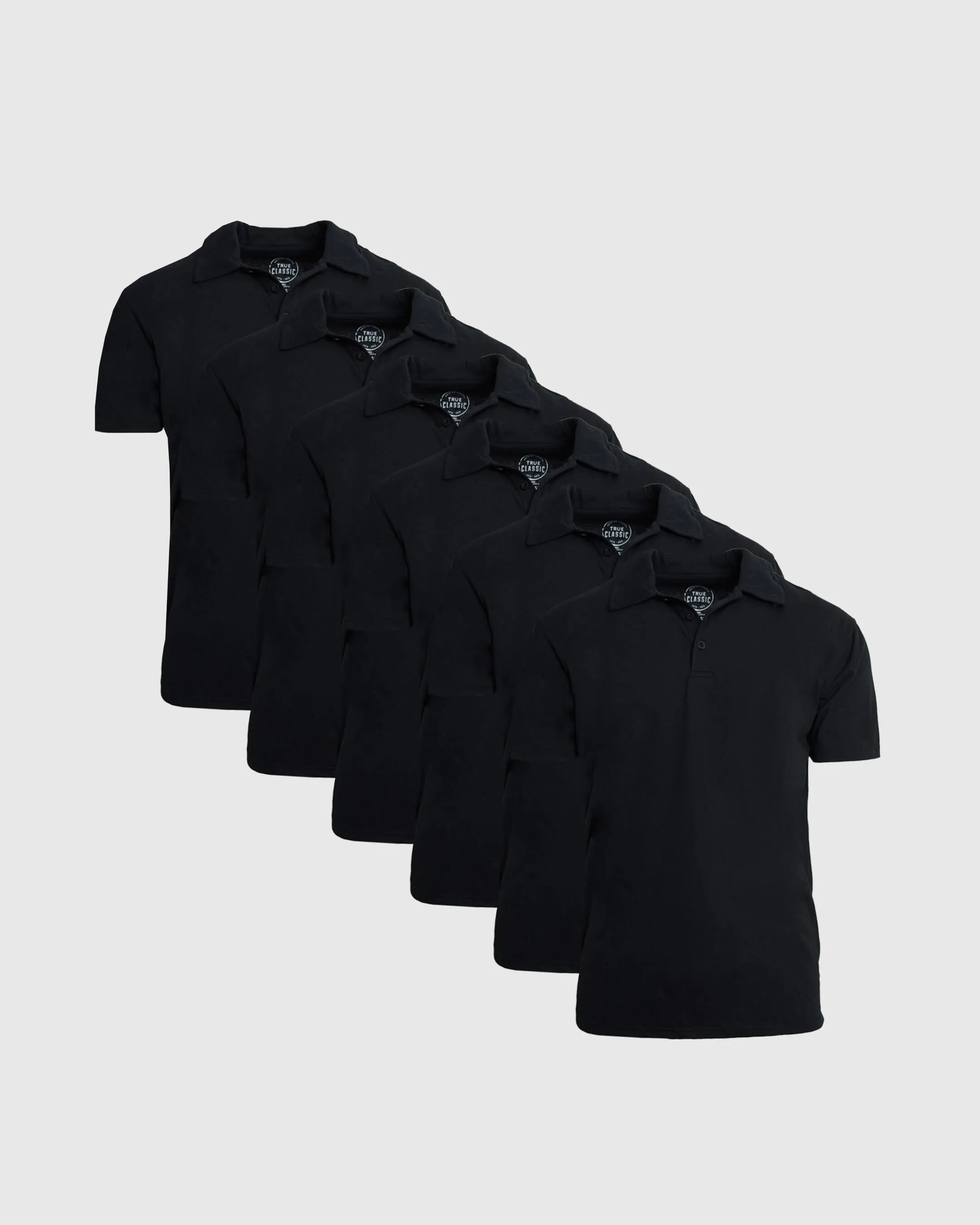 All Black Short Sleeve Polo 6-Pack