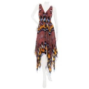 Annabella Butterfly Print Sleeveless Handkerchief Dress