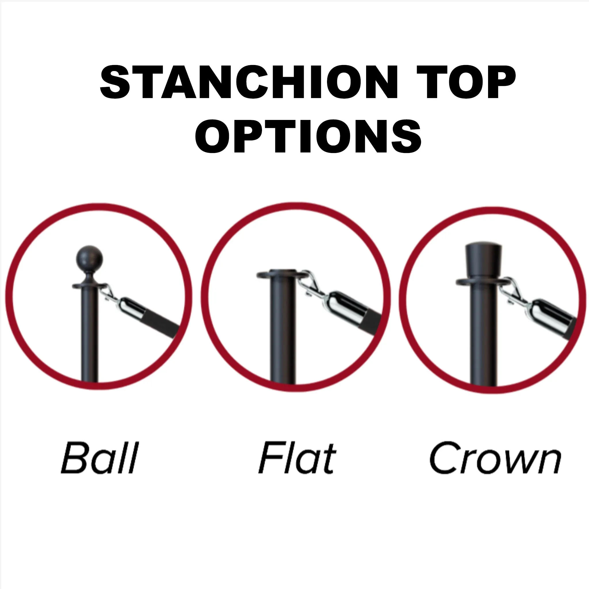 Ball Top Rope Stanchion with Removable Base - Montour Line CXlineR