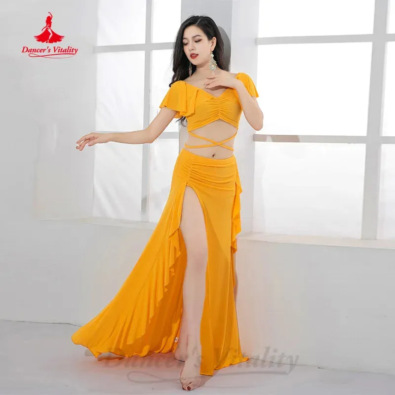 Bellydance Practice Clothes Women Customized Elegant Comfortable Pure Cotton Set Oriental Dance Professional Performance Costume