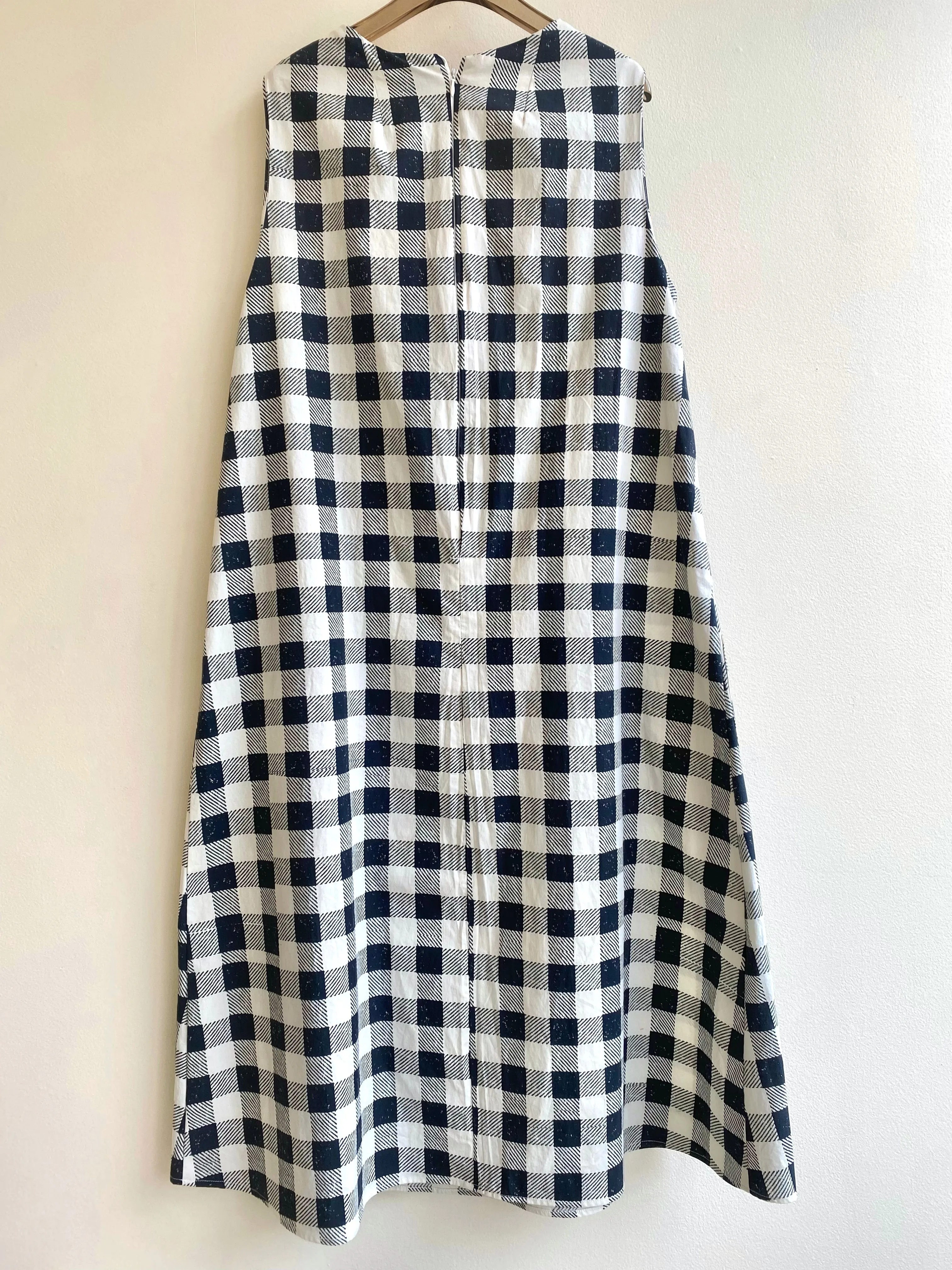 Black & White Checkered Chore Dress w/ Patch Pockets