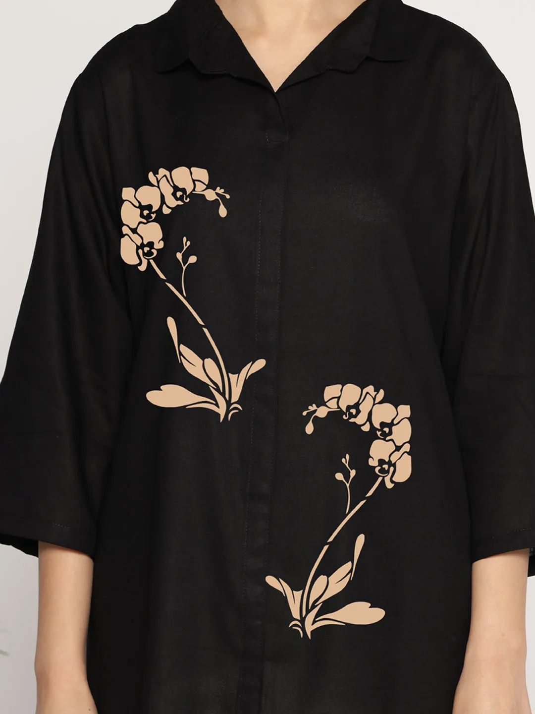 Black Rayon ShirtTop - Resplandor