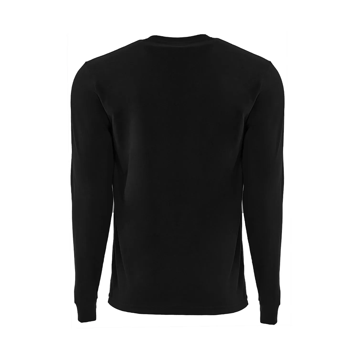 Black Sueded Crew Neck Long Sleeve T-Shirt