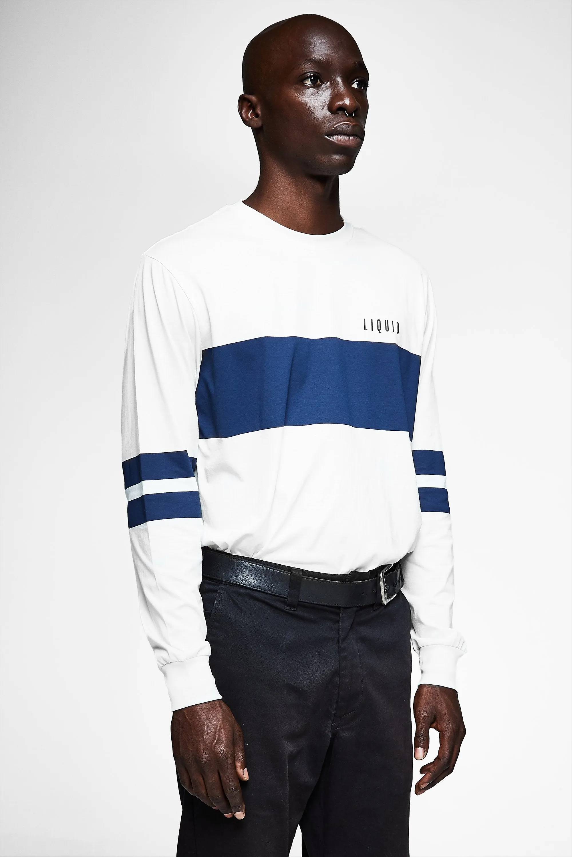 BLOCK LONG SLEEVE STRIPE TEE