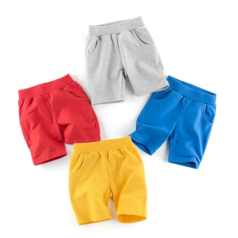 Boys Shorts Candy Color Summer Beach Loose Casual Short Classic Student Boys Sweatpants Girl Cotton & Linen Comfortable 0-6Y