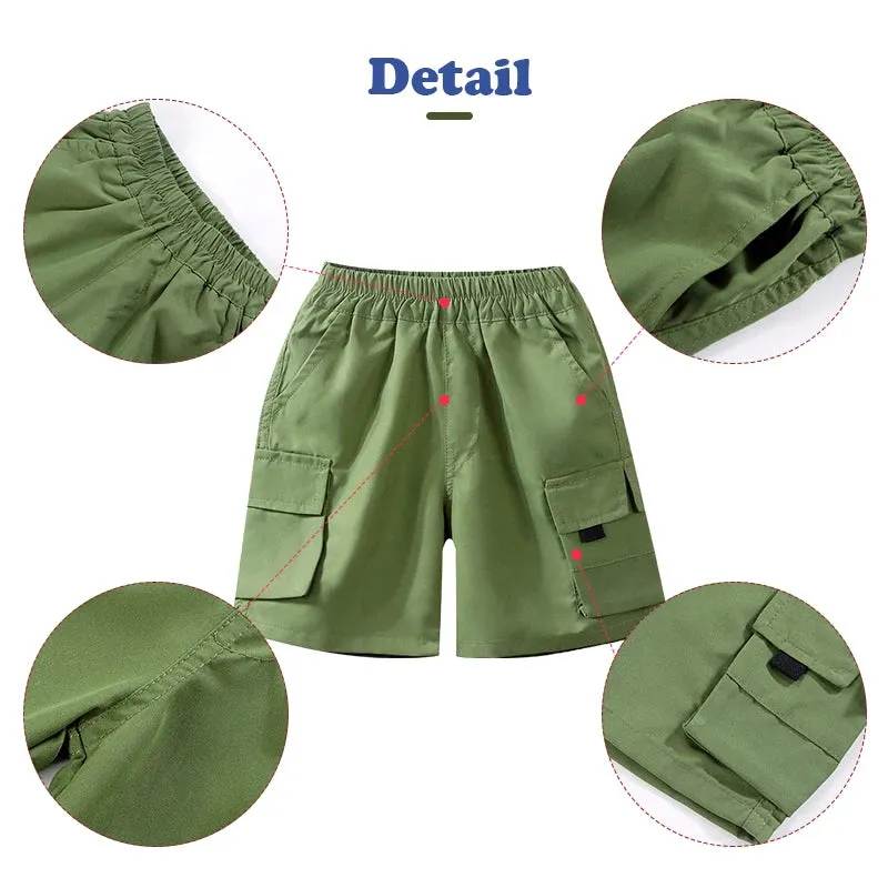 Boys Summer Casual Fashion Cargo Pants Comfortable Breathable Loose Sports Teen Shorts Spring Summer Children Casual Short Pants