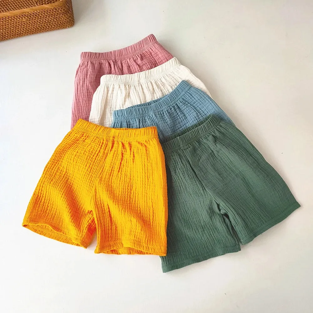 Brief Unisex Kids Shorts Solid color Summer fifth pants Soft Comfortable Children's Boy Girls Short Pants