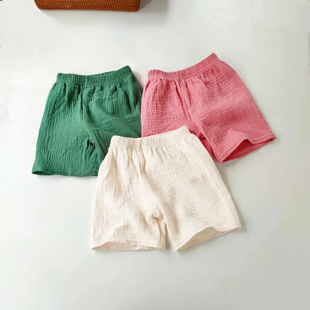 Brief Unisex Kids Shorts Solid color Summer fifth pants Soft Comfortable Children's Boy Girls Short Pants