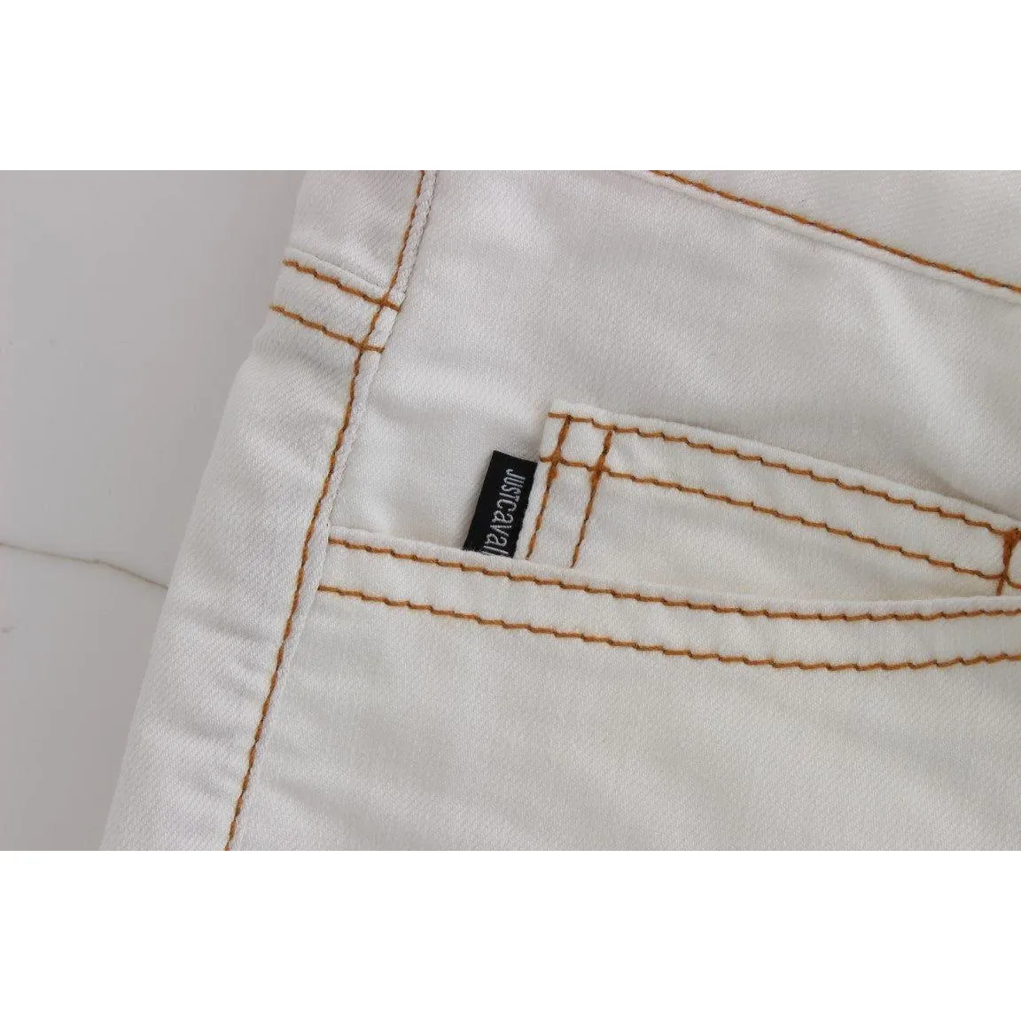 Cavalli Chic White Slim Fit Denim