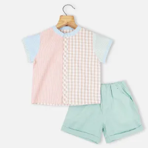 Checked Cotton Shirt With Shorts