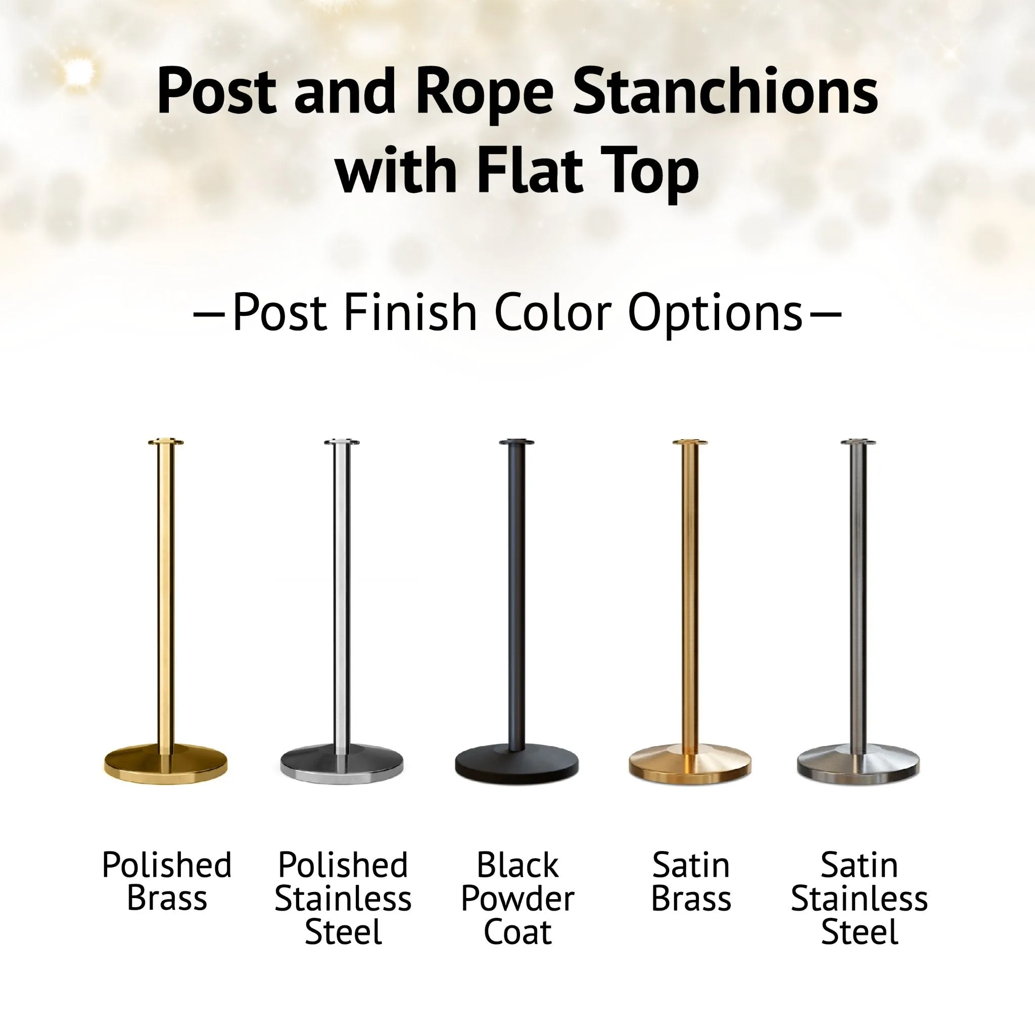 Flat Top Post and Rope Stanchion Kit - Montour Line