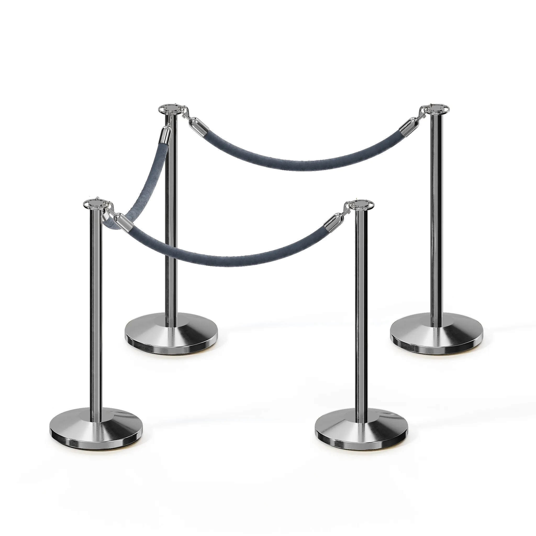 Flat Top Post and Rope Stanchion Kit - Montour Line