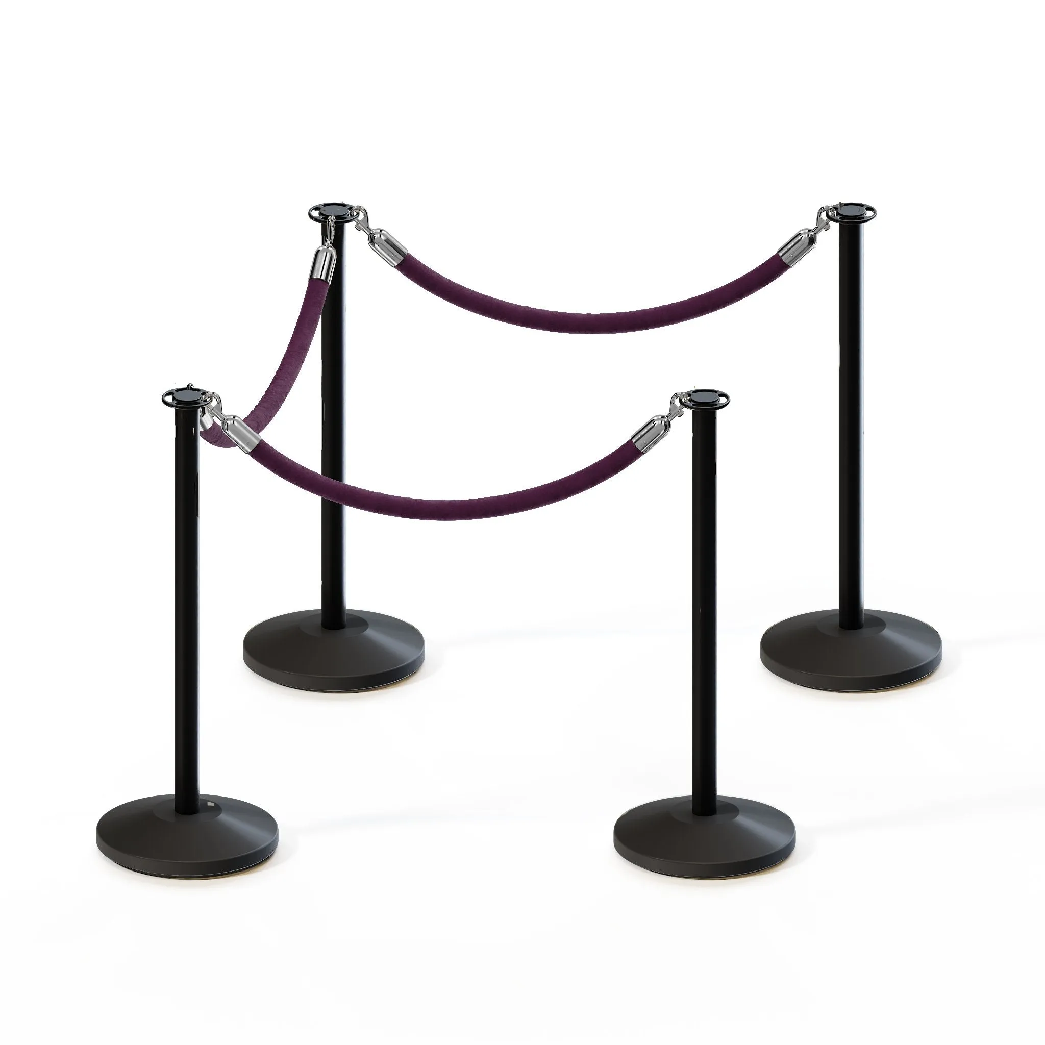 Flat Top Post and Rope Stanchion Kit - Montour Line