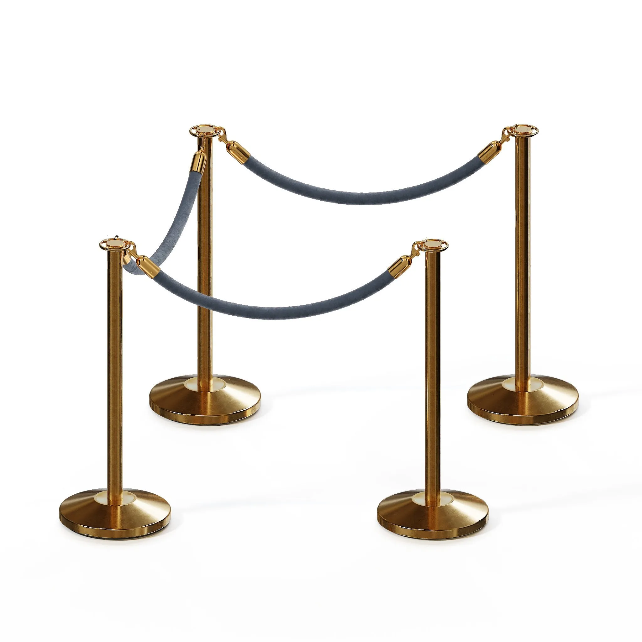 Flat Top Post and Rope Stanchion Kit - Montour Line