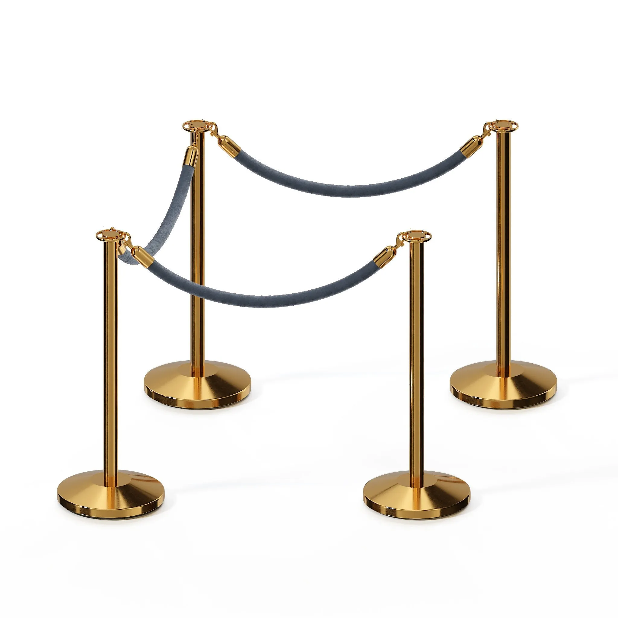 Flat Top Post and Rope Stanchion Kit - Montour Line