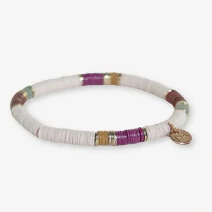 Grace Stripe On Cream Stretch Bracelet | Ink   Alloy