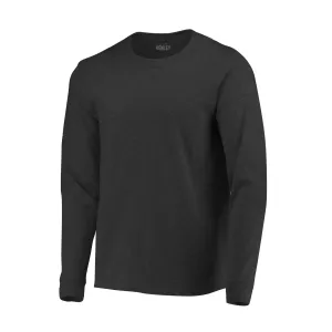 Heather Charcoal Sueded Crew Neck Long Sleeve T-Shirt