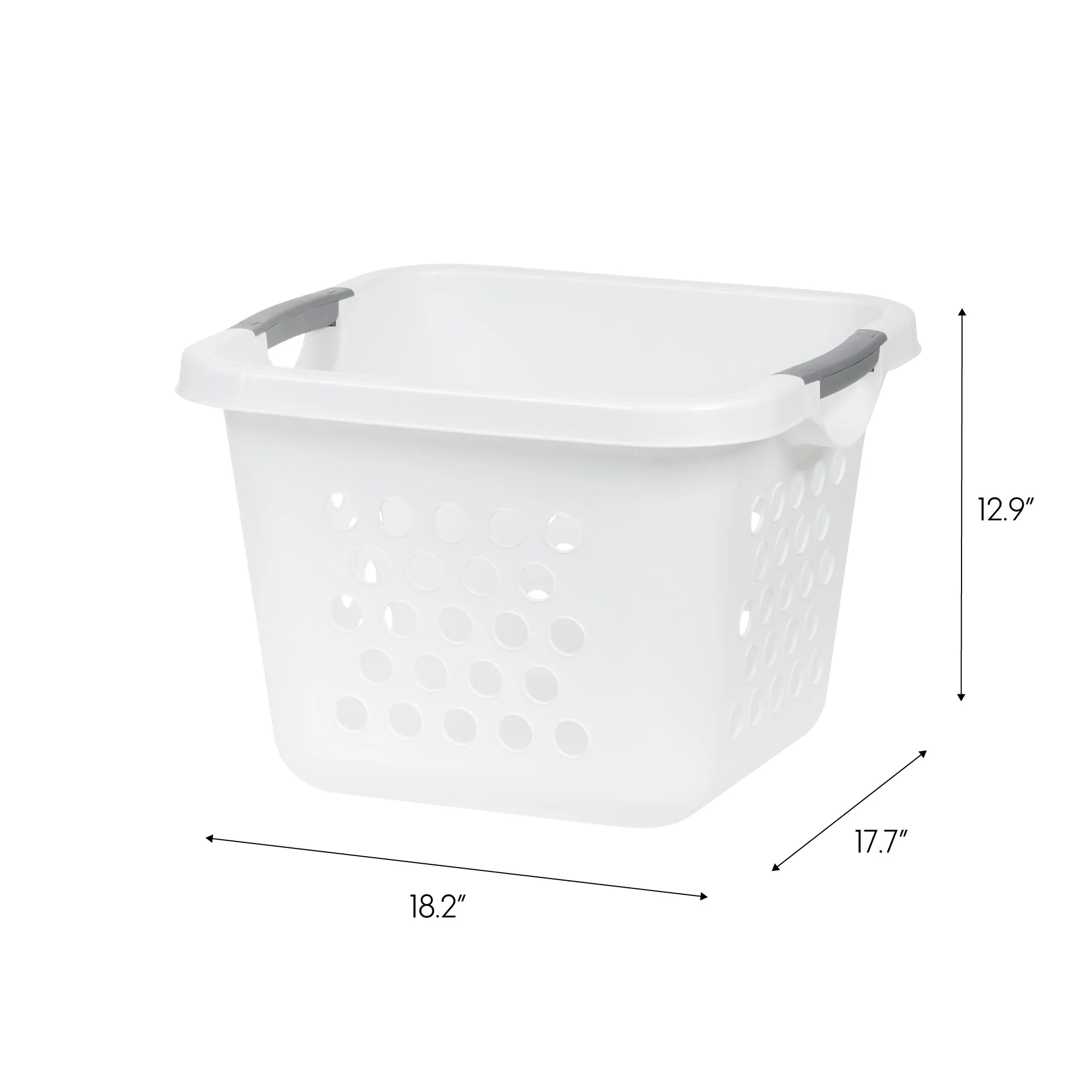 HLB-2 30L Compact Laundry Basket/Hamper, Plastic Storage Basket/Organizer with easy lift handles,  3 Pack