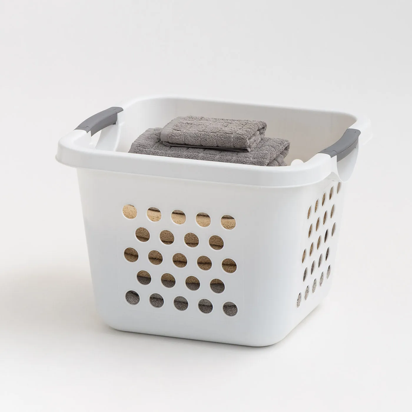 HLB-2 30L Compact Laundry Basket/Hamper, Plastic Storage Basket/Organizer with easy lift handles,  3 Pack