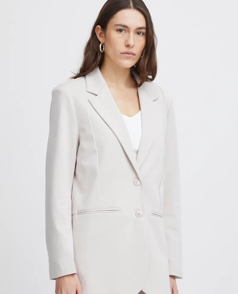 Ichi Kate Oversized Silver Blazer