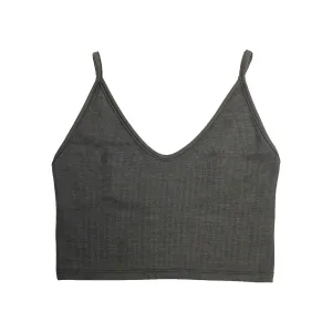 Joah Brown Strappy Crop Tank (Mineral FlexRib)