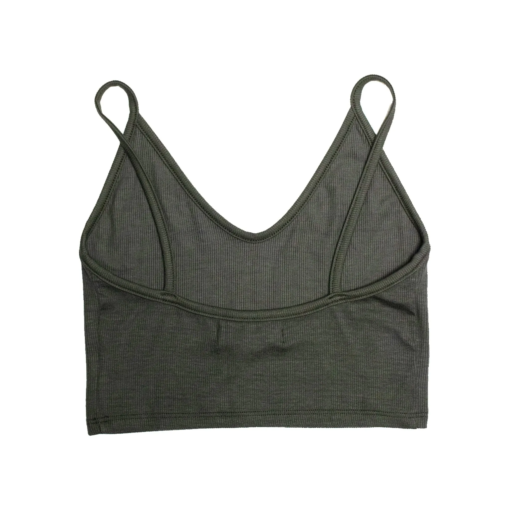 Joah Brown Strappy Crop Tank (Mineral FlexRib)