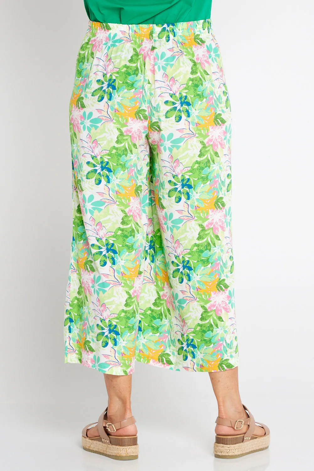 Leaves of Love Print Pants - Green Tree Floral