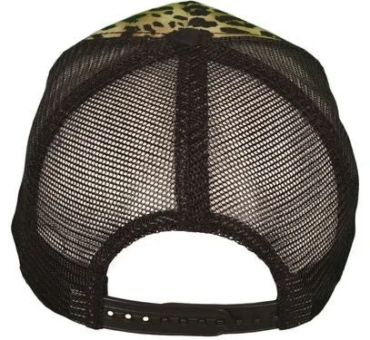 Leopard Print Mesh Back Trucker Cap