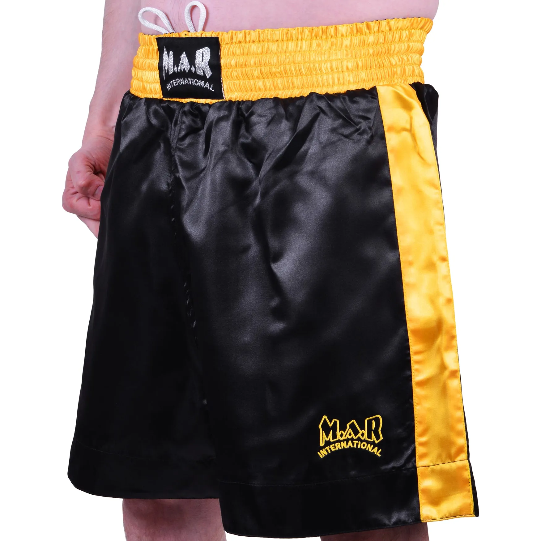 MAR-103A | Black & Yellow Boxing Shorts