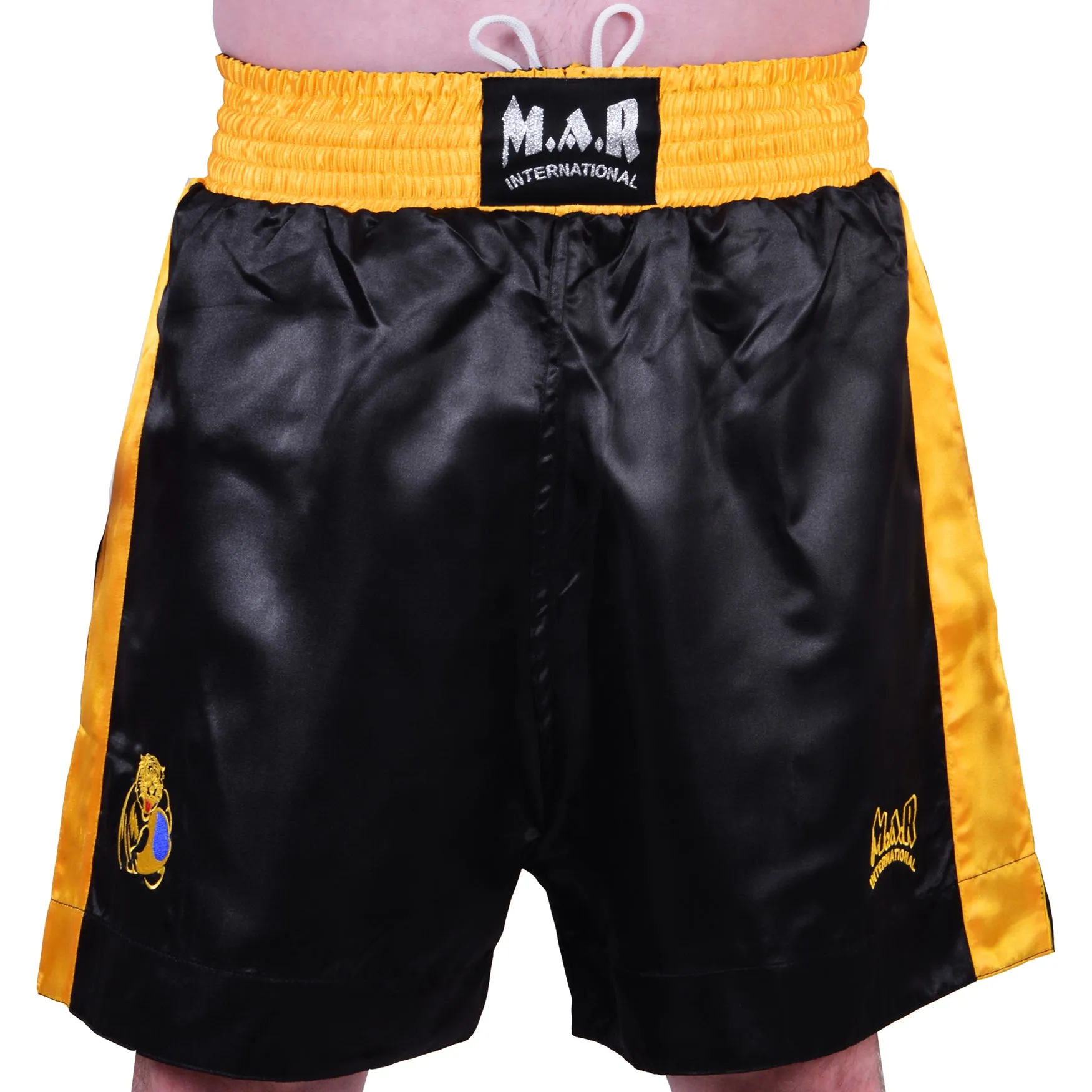 MAR-103A | Black & Yellow Boxing Shorts