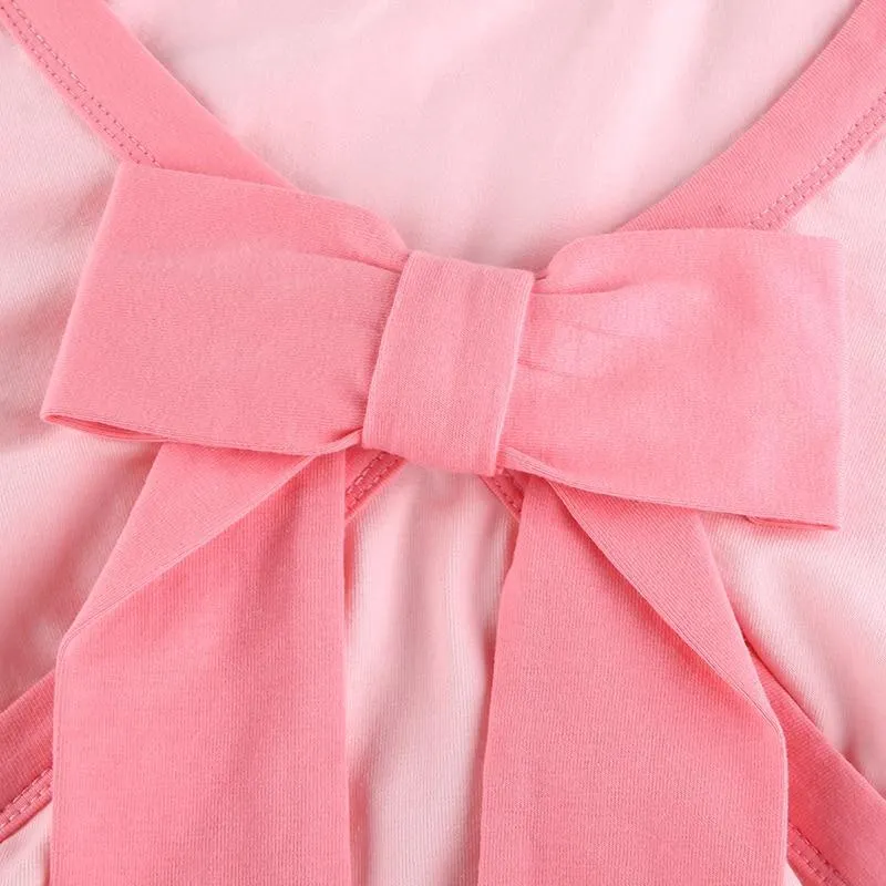 Pink Bow Crop Top