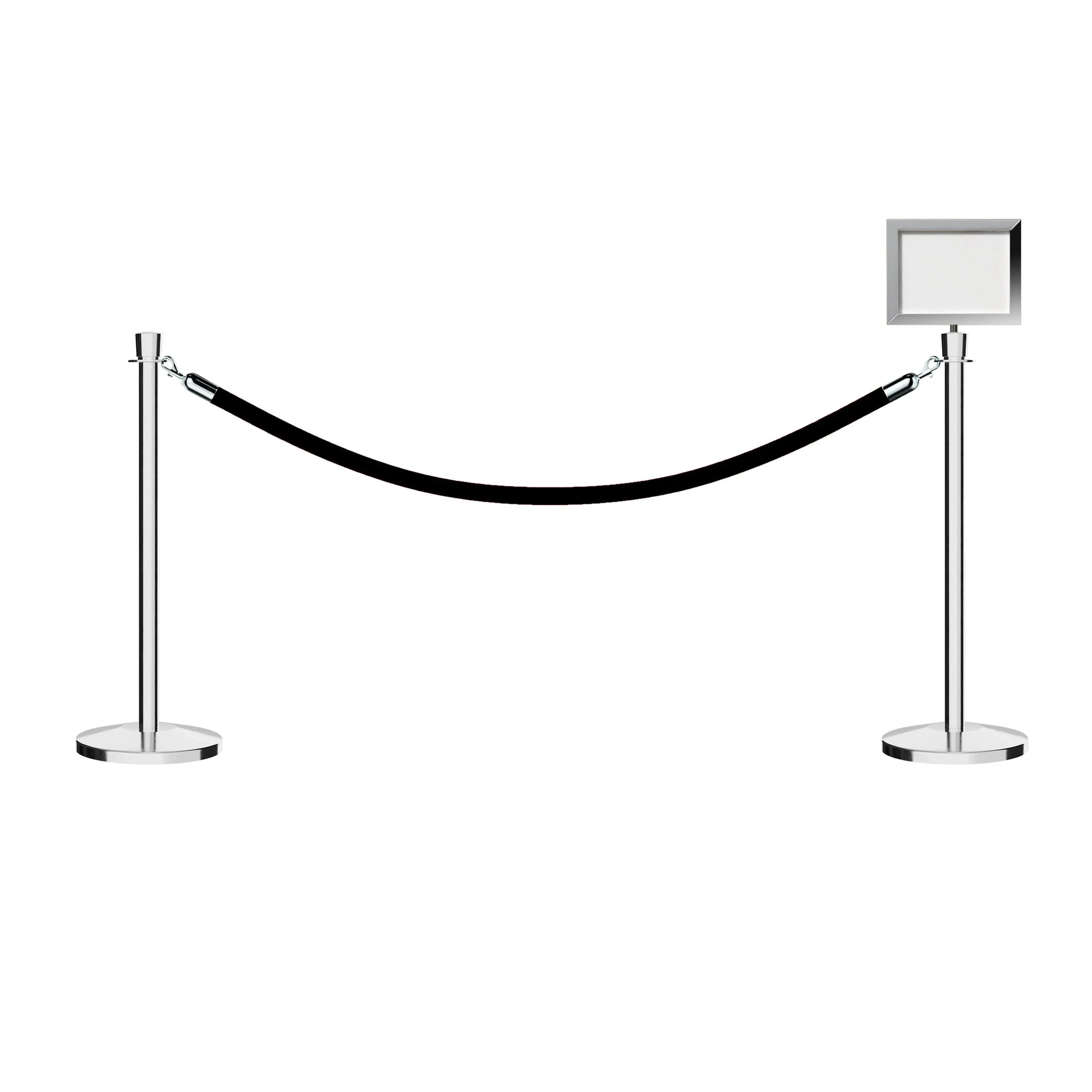 Post and Rope Stanchion Kit, Crown Top Posts, 6 Ft. Velvet Foam Core Rope and Sign Frame - Montour Line