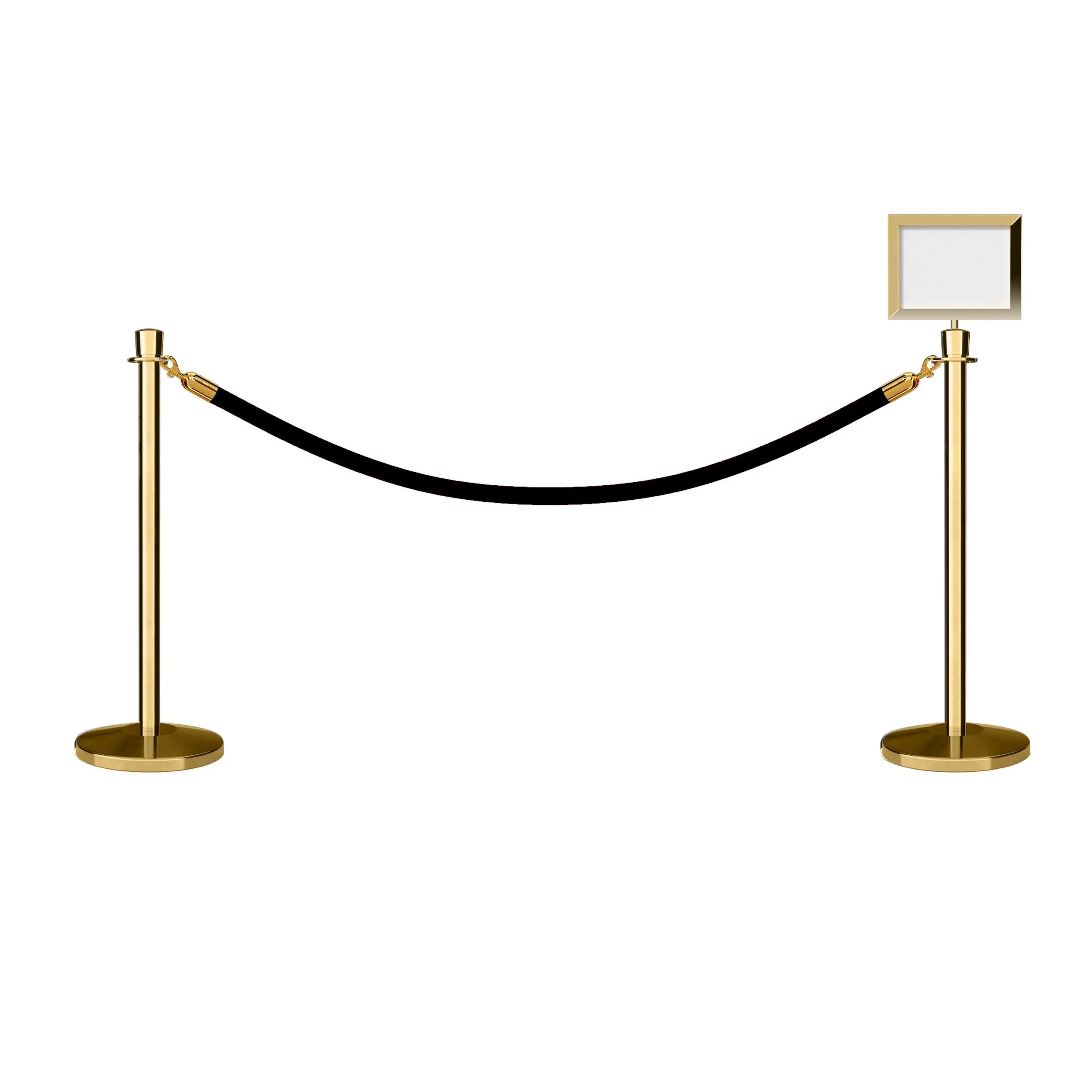 Post and Rope Stanchion Kit, Crown Top Posts, 6 Ft. Velvet Foam Core Rope and Sign Frame - Montour Line