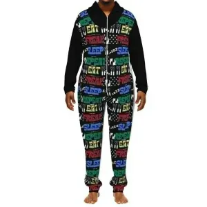 "Eat Freak Sleep Repeat" Unisex Thickened Home Jumpsuit