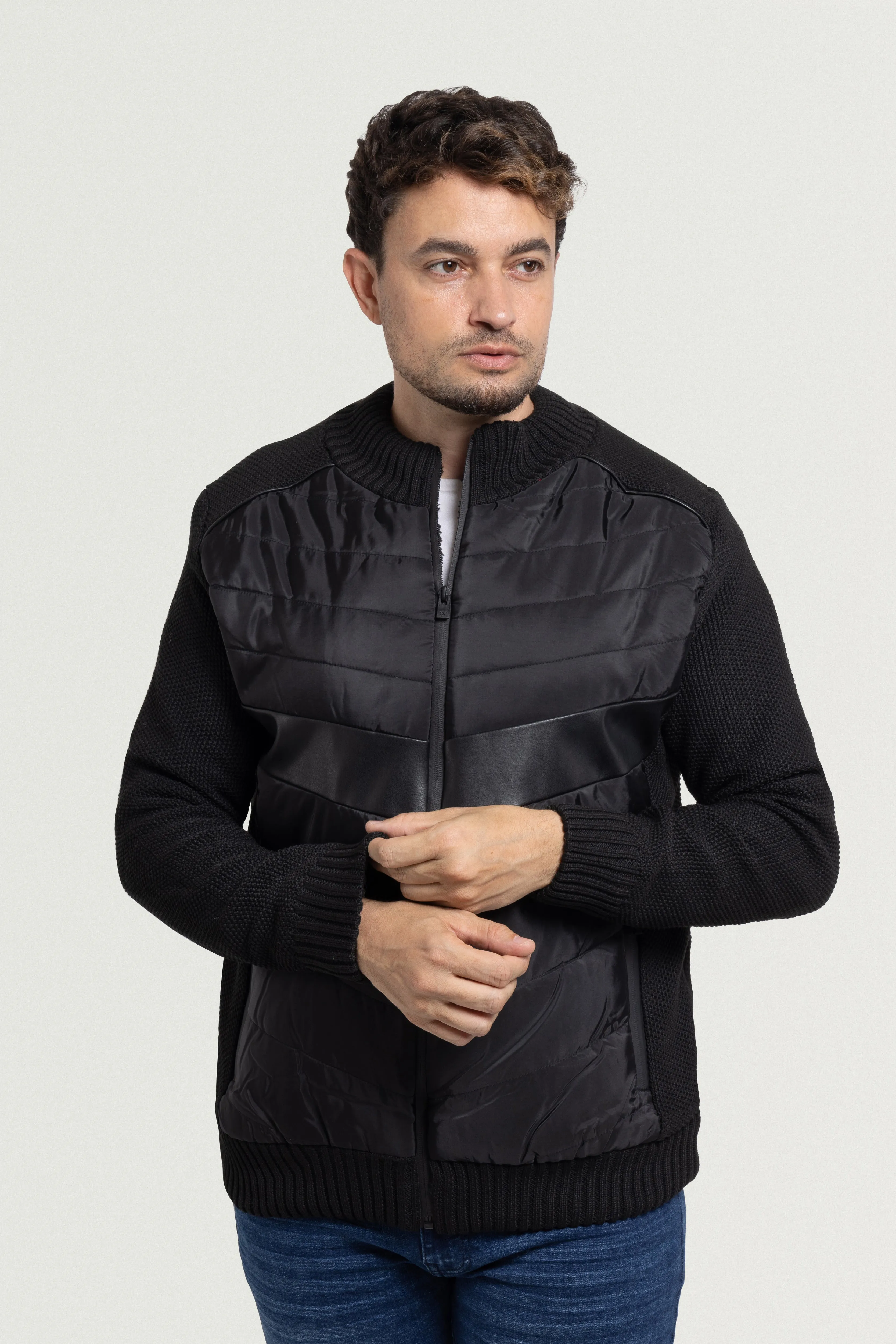 X RAY Men's Lightly Insulated Full Zip Sweater Jacket